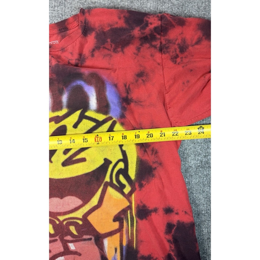 Pac-Man‎ Tie Dye Graphic T Shirt Mens XL Red Black Bandai Namco Streetwear Tee - Picture 6 of 9